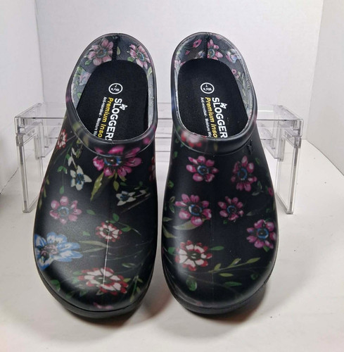 Sloggers Women’s Garden Clogs Floral Style Black/Multicolor US Size 7