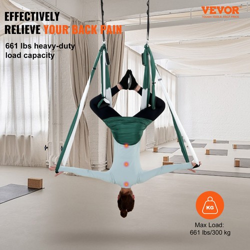 VEVOR Balançoire Yoga Aérien Hamac 2,5x1,5m Charge 300kg Inversion Anti-gravité - Photo 2/12