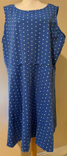 TALBOTS Womens Blue & White Polka Dot Dress - Sz 3XP 3X Petite