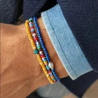 Colorful Beaded Bracelet Set Boho Style Handmade Stretch Jewelry for Men Women