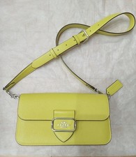 COACH 2way Shoulder Bag Handbag Leather Yellow Brown 28a