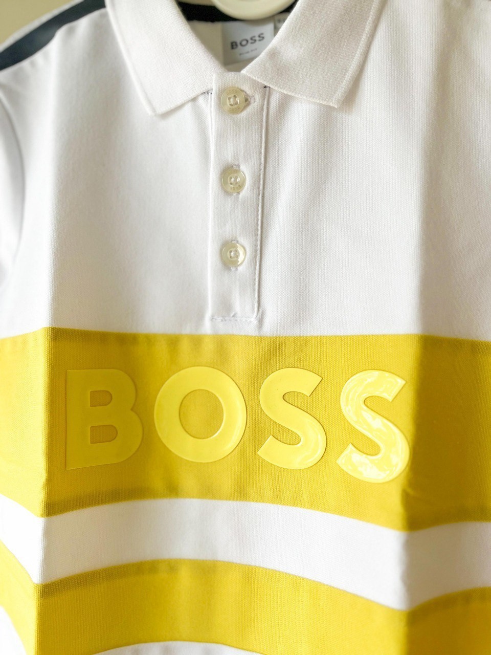 New Hugo Boss Kids Yellow Stripe Polo Shirt Size 8A - Stylish & Comfy image 3