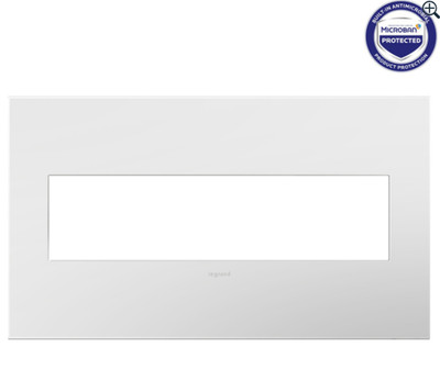 LEGRAND ADORNE 4 GANG WALL PLATE AWP4GWHW4 GLOSS WHITE-ON-WHITE FINISH (4- PACK)