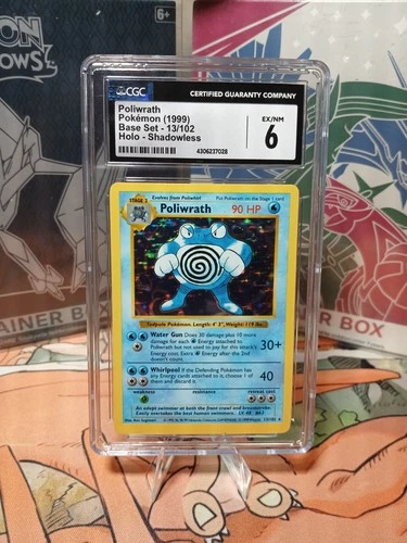 1999 Base Set (Shadowless) - English Poliwrath Rare Shadowless Holo 13/102