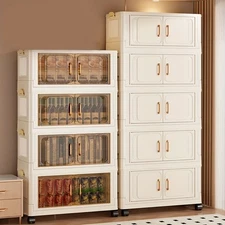 4 Pack Large Collapsible Storage Bins Bedroom Folding Stackable Storage Box