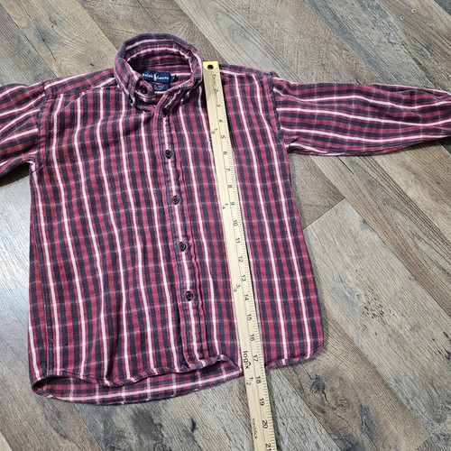 Polo Ralph Lauren Boys Shirt Button Down Red Plaid 100% Cotton 80s 90s VTG Sz 5 - Picture 8 of 8