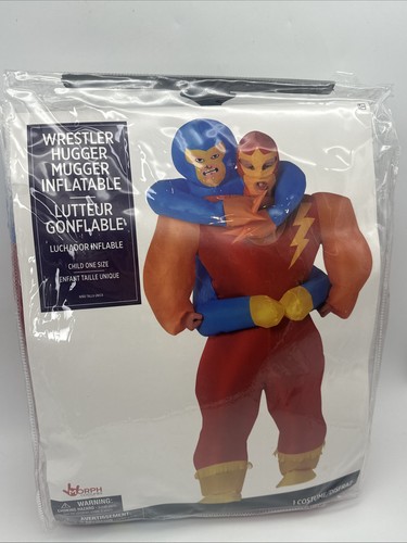 Kids' Inflatable Hugger Mugger Masked Wrestler Costume/Halloween One Size NWT - Picture 1 of 2
