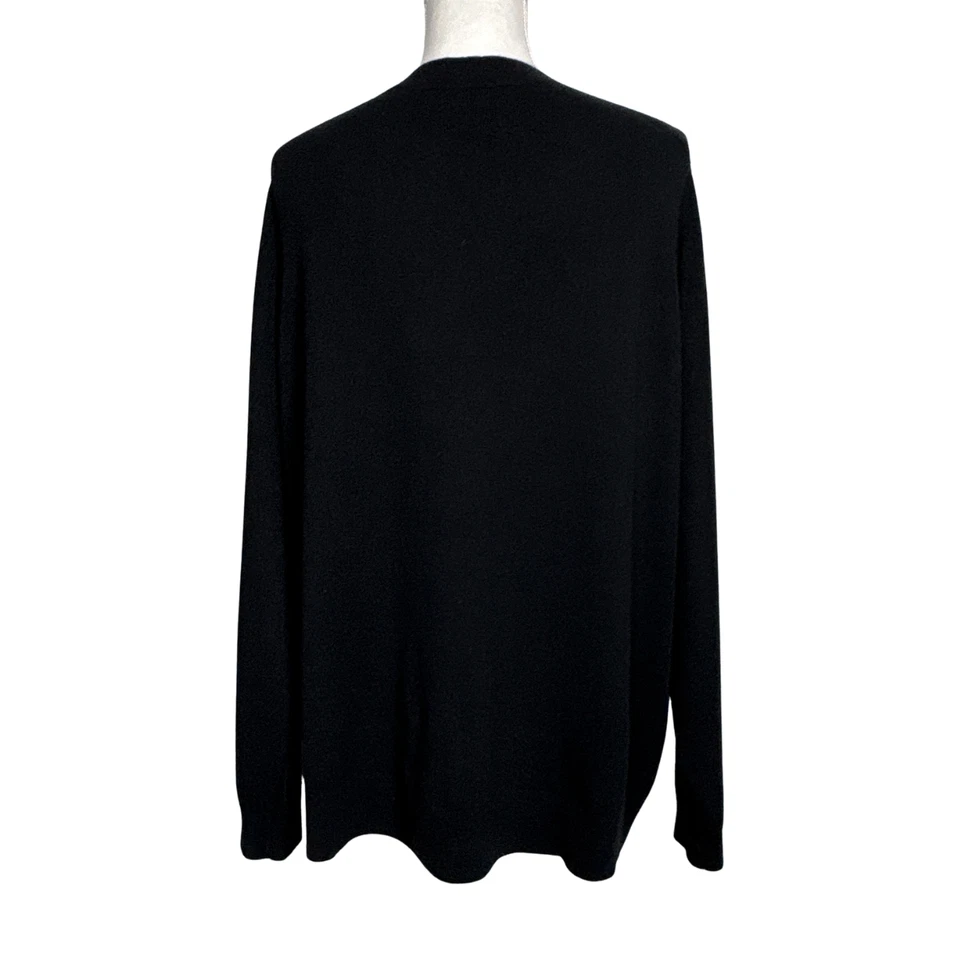 Lands End Cardigan Sweater Womens Plus 3X 24W-26W Black 100% Cashmere Button Up - Image 3 of 4