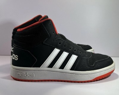 Adidas Originals Hoops 2.0 Mid Textile Trainers Men Sz 5.5 Sneaker Red Black