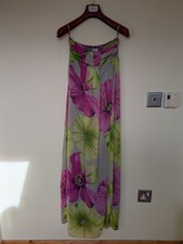 Women's Moro strapless multi-coloured floral summer Maxi Dress, Size 10