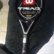 WILSON TRIAD 3.0 OVERSIZE TENNIS RACQUET 4 1/2 LONG STORAGE. NEW GRIP