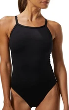 TYR Women's Tyreco Solid Diamondback Swimsuit, Black, 32(M)