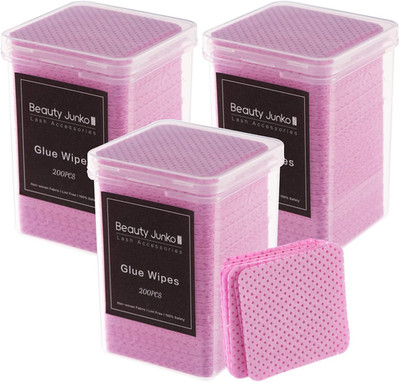 Lint Free Nail Wipes, 600 PCS Eyelash Extension Glue Wipes, Lash Glue Cleaning P