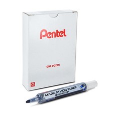 Pentel Markathon Pump Dry Erase Marker, Chisel Tip, Blue, 12 Pack (MWL6SX-C)