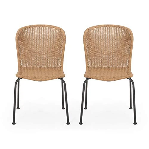 Christopher Knight Home 311696 Dinah - Jogo de 2 sillas de café claro, preto. - Imagem 2 de 4