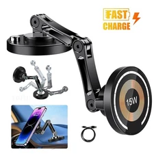 15W Magnetic Charger Car Mount for iPhone Dash Window Charging Mount For Magsafe