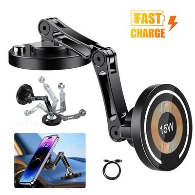 15W Magnetic Charger Car Mount for iPhone Dash Window Charging Mount For Magsafe