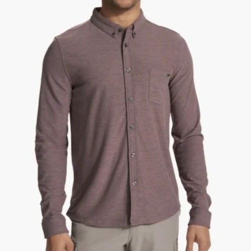 NEW $98 Vuori Hazel Brown Long Sleeve Ace Button Down Shirt Mens XL Athleisure