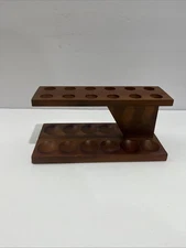 Vintage Fairfax Walnut Wood 12 Slot Tobacco Smoking Pipe Holder Stand Rack