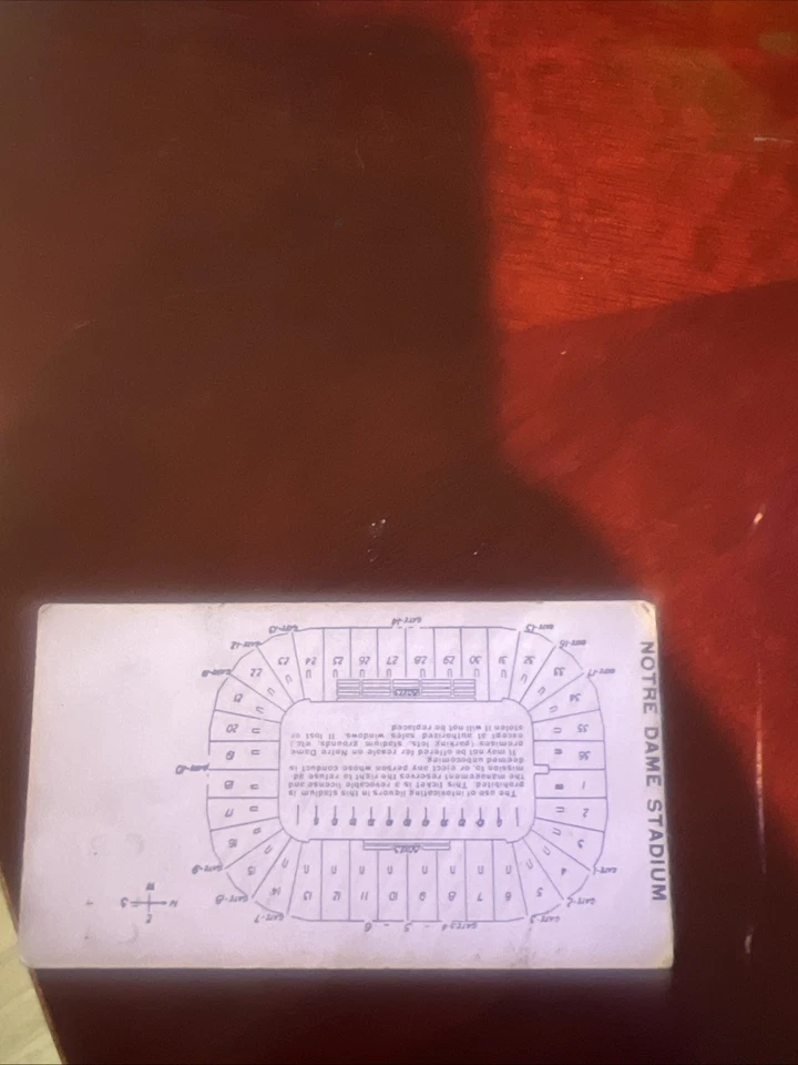 1958 Notre Dame Vs. Army Notre Dame Stadium Ticket - Image 2 of 2