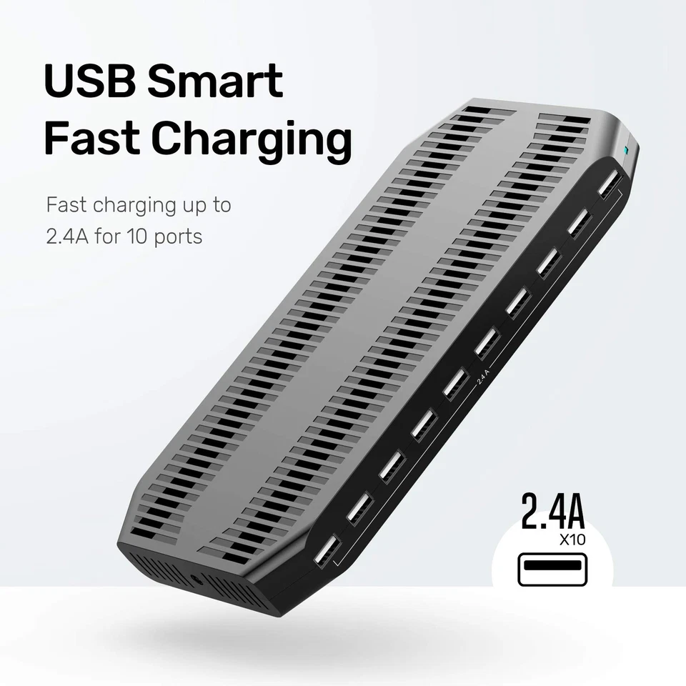 USB Charging Station 10 Ports Fast Charger Multi Device Dock Compatible iPad ... - Image 3 of 4