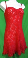 NEW HANKY PANKY 485832X RED CIGARETTE GIRL LACE CHEMISE 2X