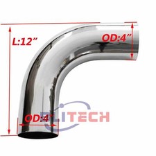 Chrome 4 Inch 90 Degree Exhaust Elbow Pipe 4od X 12 Arms Tube Truck Tailpipe