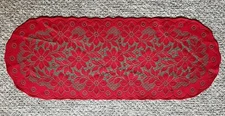 Red over Green Lace Doilies Place Mats or Table Runners Christmas Holiday
