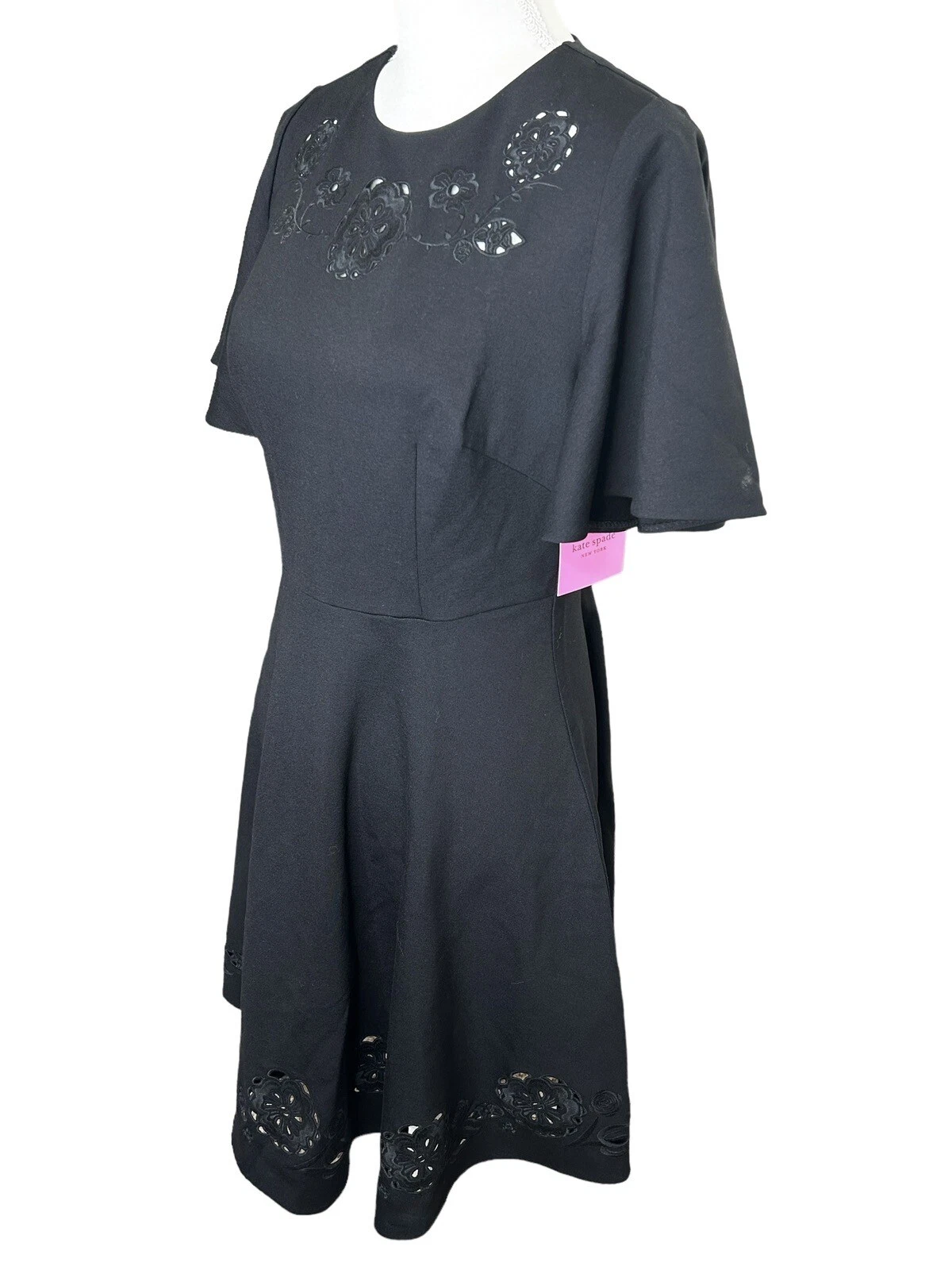 Abito ponte ricamato Kate Spade New York taglia 8 nuovo con etichette $298