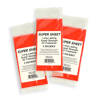 Jenray Super Sheet Small (7.5''x3.75'') Under Seat Car Air Freshener, 3PK (Cherry)