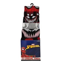 6 pair Marvel Comics Spiderman Hyp Venmo Carnage Crew Socks Athletic NWT