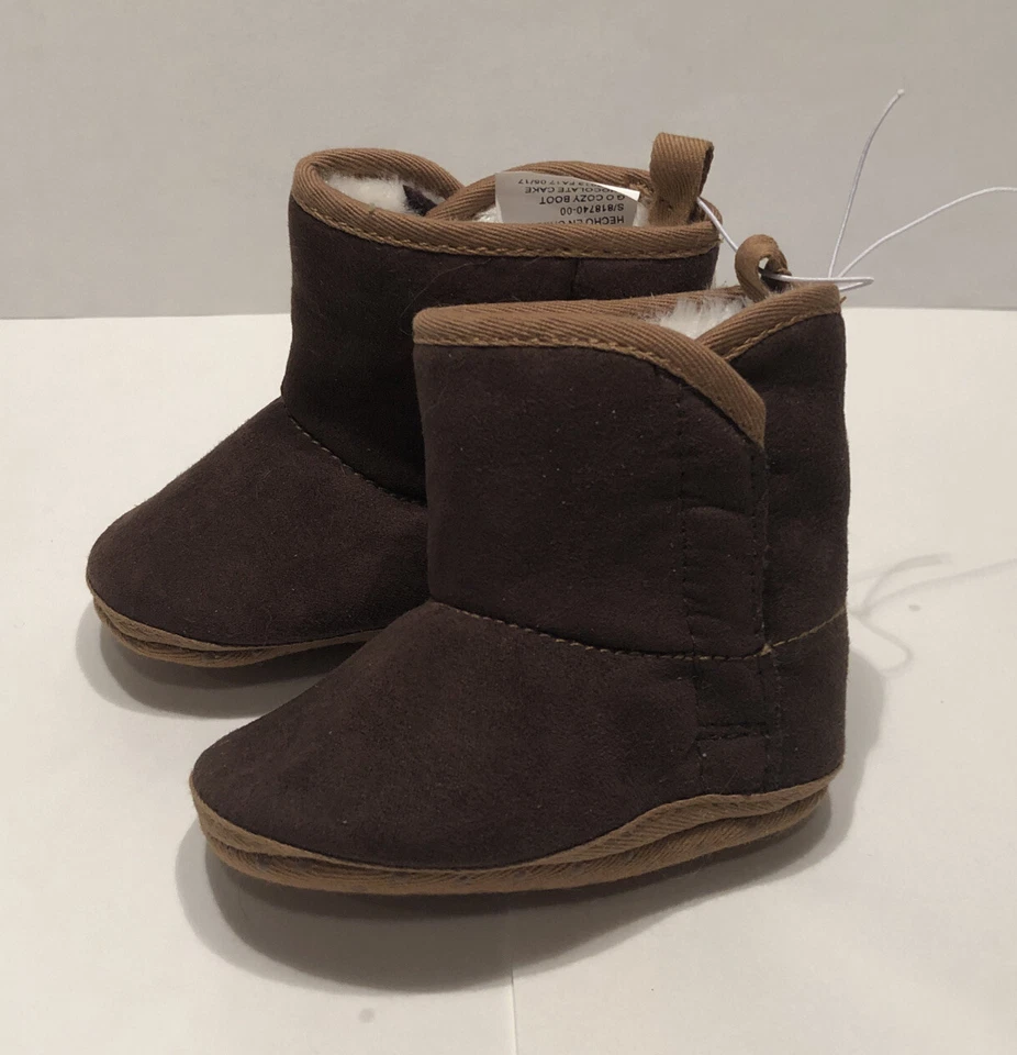 Botines forrados de piel sintética de gamuza marrón para niños/niñas nuevos con etiquetas - talla 3-6 meses Foto 3 de 4