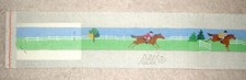 MZC Horse Racing Jumping Belt 18ct HP Hand Painted Needlepoint Canvas