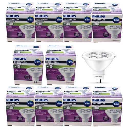 10P Philips 5W MR16 LED 6500K Lamp Spotlight 12V Bulb GU5.3 = 50W Halogen Lights - 第 1/7 張圖片