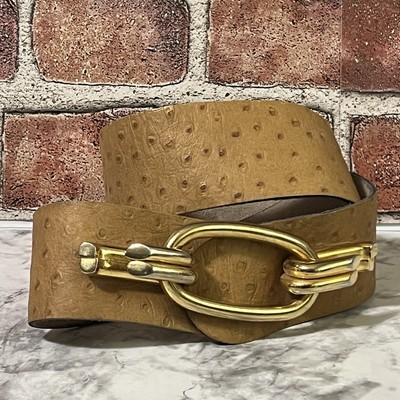 VTG Calderon Full Quill Ostrich Leather Belt VTG Calderon Genuine Full Quill Ostrich Leather Belt Small  main image 3
