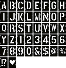 6 Inch Letter Stencils Symbol Numbers Craft Stencils, 42 Pcs Reusable Alphabet T