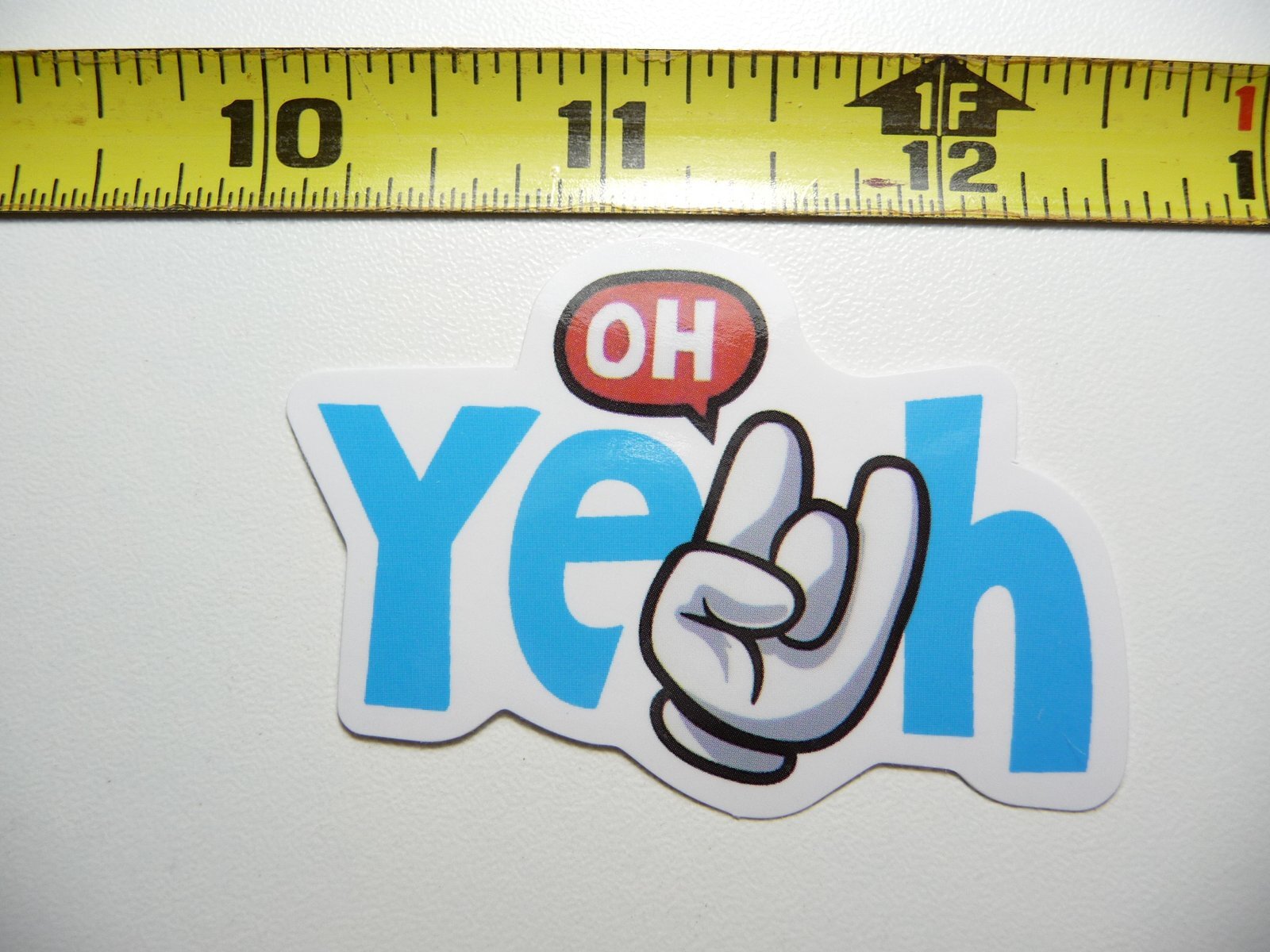 OH YEAH Glossy Motivational Hand Decal Sticker for Positive Attitude