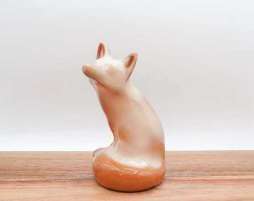 2005 Fenton Art Glass 5" Chocolate Slag Fox Figurine 100 Years Anniversary