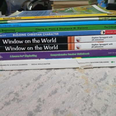 9 Educational Books On Spelling/ Geography/ Handwriting/ Etc.