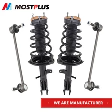 Set(4) Rear Struts w/Spring Sway Bar Links For 04-07 Toyota Highlander RX330 AWD