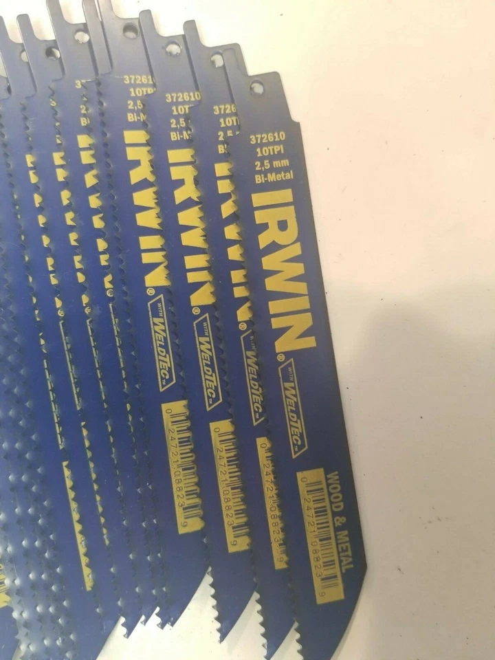 (100) IRWIN 372610BB 6" 10 TPI METAL & WOOD RECIPROCATING SAW BLADES *NEW* - Image 3 of 4