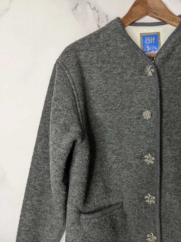 Kuhl Jacket Women Small Gray Sweater Wool Fleece Vintage Cardigan Button Alf - Image 2 of 4
