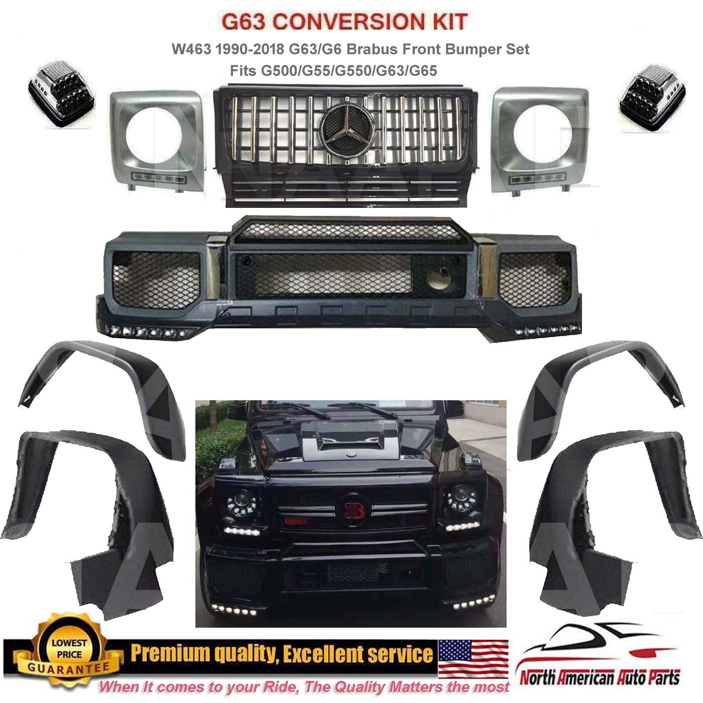 G63 Body Kit Bumper GT Grille Flares Lip LED Signal Conversion Brabus A.M.G New