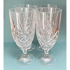 Godinger Dublin Shannon Heavy Lead Crystal Ice Tea Footed Glasses 4 In Set