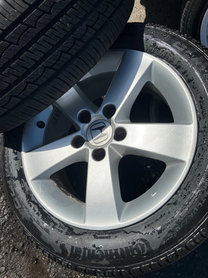 Honda Civic Wheels Rims & New Tires OEM 16"(3) Continental Ecoplus Technology - Image 3 of 4