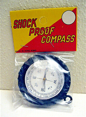 2 Shock Proof Toy Compass Unopened Pkg Old Store Stock