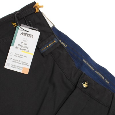 Meyer NWT Casual / Golf Pants Size 33 US Augusta In Solid Black Cotton Blend