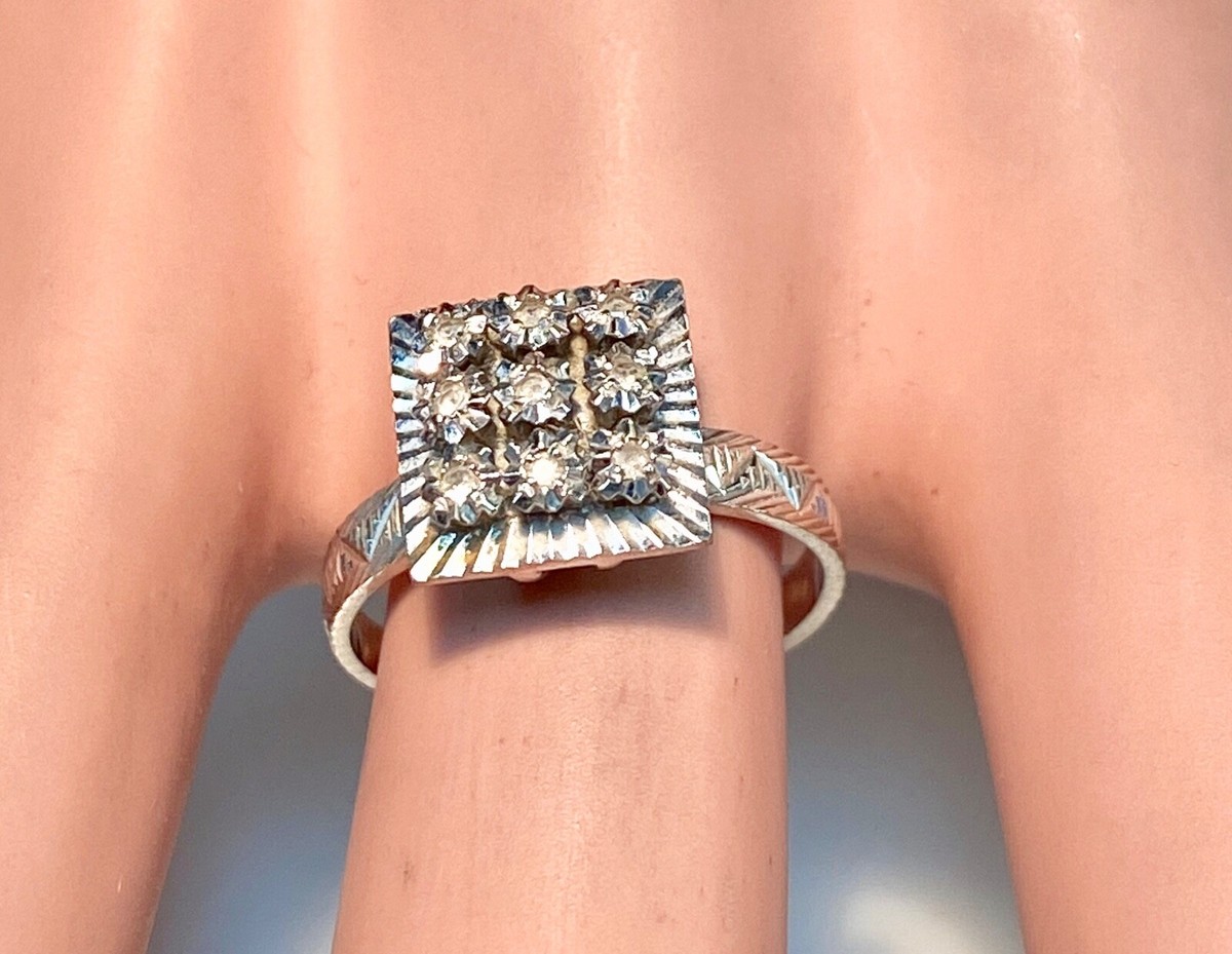Bague Cocktail En Or Blanc 18 Carats Sertie De Diamants - 3,54 G - Taille 52 - Occasion Parfaite