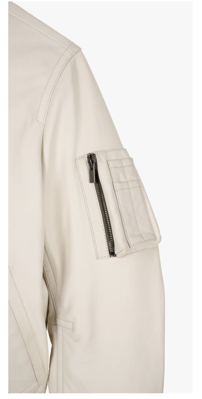 Zara Limited Edition SRPLS Natural White Leather Bomber Jacket Size M image 7