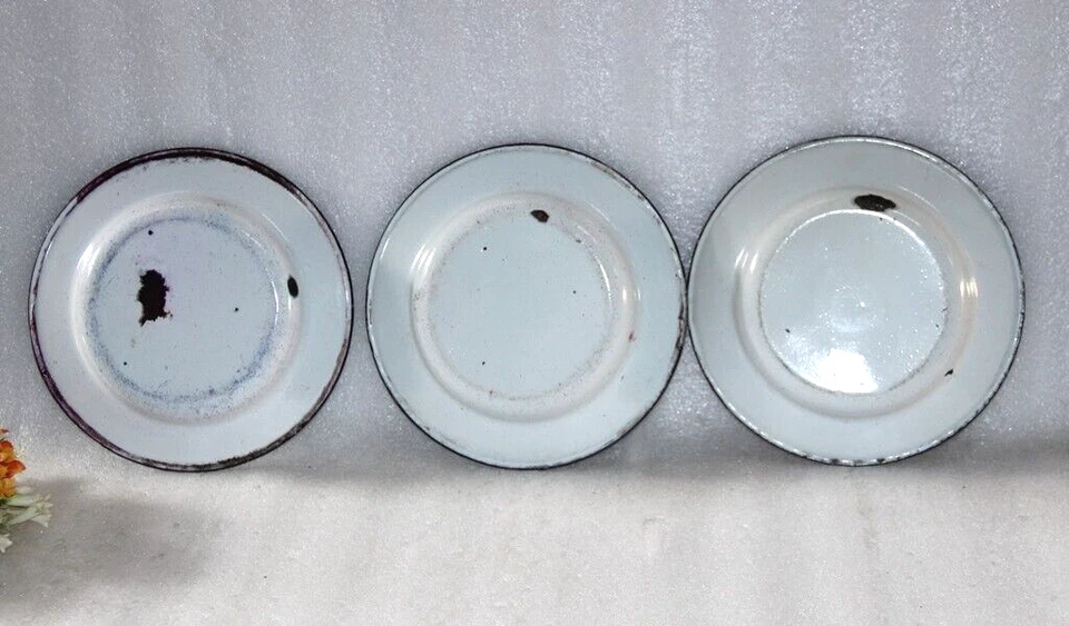 Enamel Steel Dusty Blue Rim 8.8" Dinner Plate Set of 3-Hearth And Hand Magnolia - Image 3 of 4
